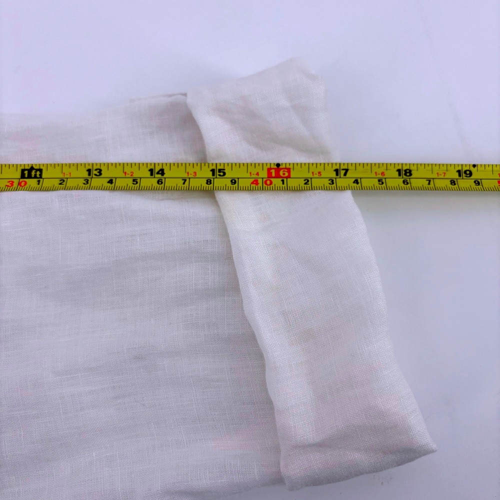 Tahari White 100% Linen Roll Tab Sleeve Button Front Tunic Blouse Womens 1X - Picture 8 of 9